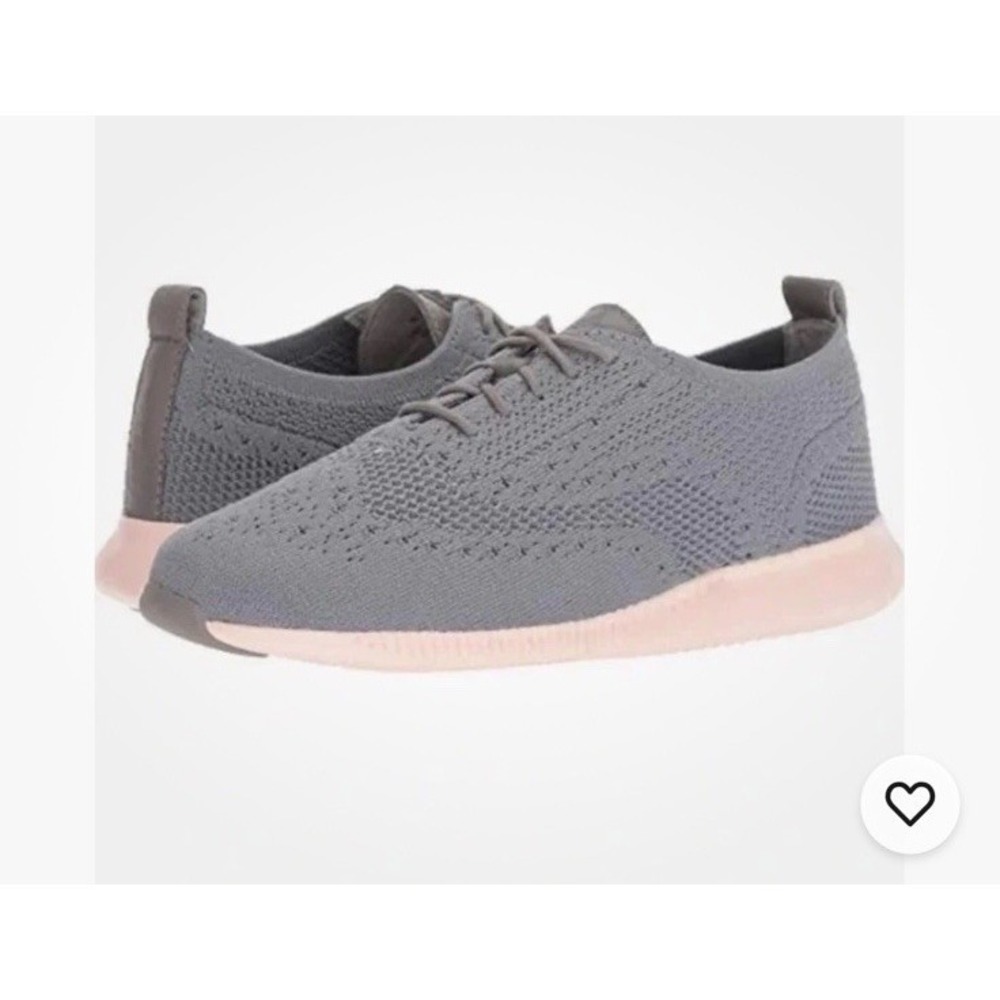 Cole Haan 2.ZeroGrand Stitchlite Wingtip Oxford Womens 11B Gray/Pink Knit